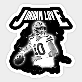 jordan love vintage art Sticker